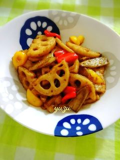 今日の夕食に♪おかずになる蓮根の甘辛炒め-レシピのメイン写真