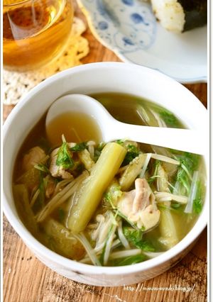茄子と鶏もも肉の食べるスープ鍋-レシピのメイン写真