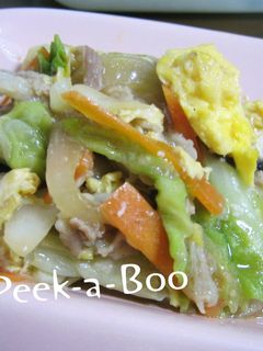野菜と豚肉と卵の炒め物-レシピのメイン写真