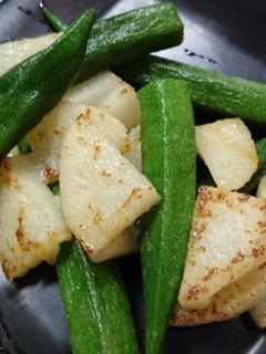 簡単、長芋とオクラのバターソテー-レシピのメイン写真