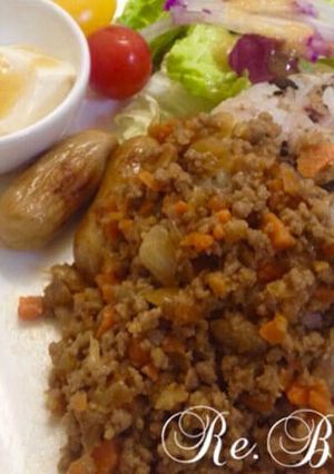 【簡単ランチ】ひき肉味噌そぼろ-レシピのメイン写真