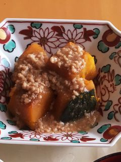 簡単!かぼちゃの鶏そぼろあんかけ-レシピのメイン写真