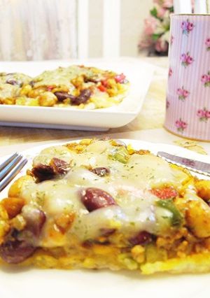 マメマメ♪カレーライスピッツァ-レシピのメイン写真