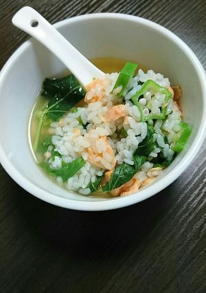 焼鮭リメイク★ねばねば食材でとろとろ雑炊-レシピのメイン写真