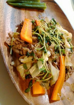 キャベツと牛肉のにんにくオイポン炒め-レシピのメイン写真