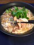 きのこと豚肉の餡かけうどん