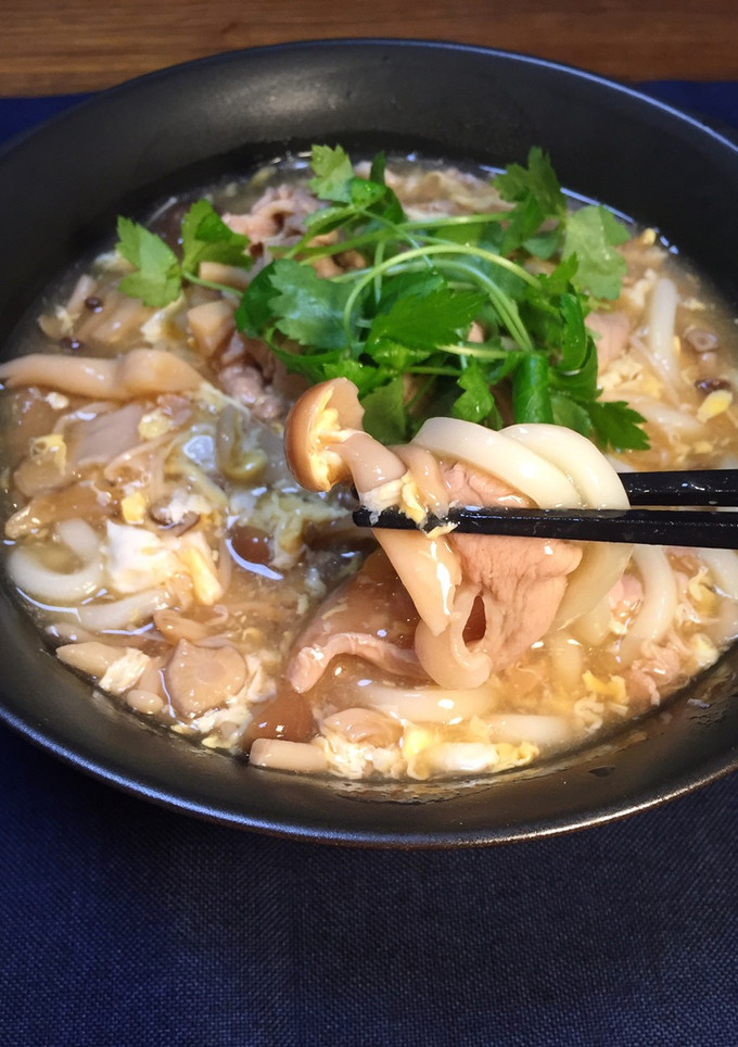 きのこと豚肉の餡かけうどん-レシピのメイン写真