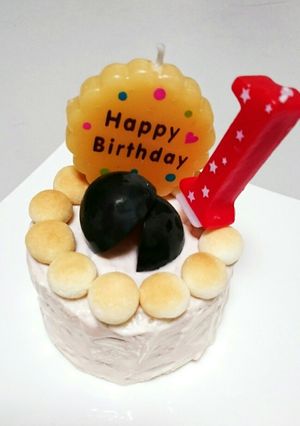 ベビーダノンでイチゴクリーム風ケーキ-レシピのメイン写真