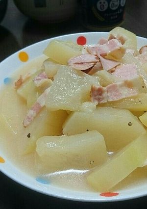 夕顔とベーコンの煮物♪-レシピのメイン写真