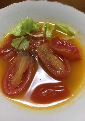 ミニトマト(アイコ)でお手軽スープ-レシピのメイン写真