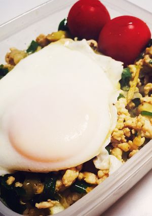タッパー弁当♬辛くないネギ鶏ガパオ♬-レシピのメイン写真