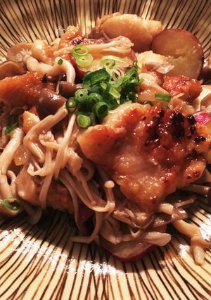 さつまいもとキノコの和風鶏煮-レシピのメイン写真