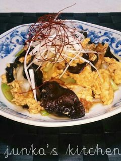 豚こまとキクラゲ、卵の炒めもの。-レシピのメイン写真
