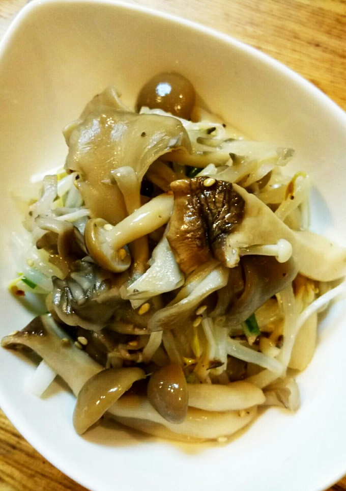 秋の味覚 4種の茸の和風もやしサラダ-レシピのメイン写真