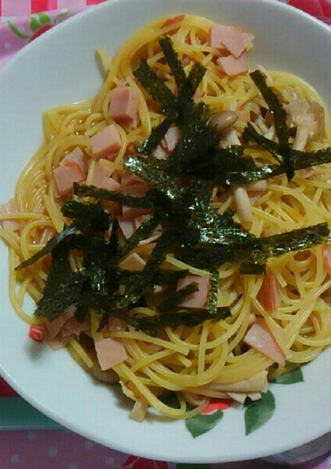 めんつゆでできるキノコとハムの和風パスタ-レシピのメイン写真