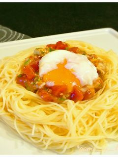 マグロのネギ塩ユッケで冷製カッペリーニ♪-レシピのメイン写真