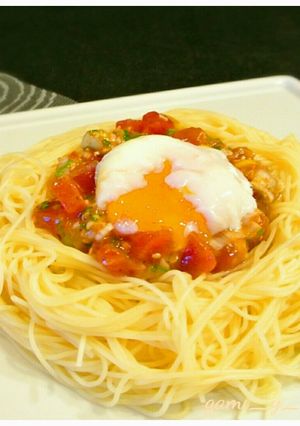 マグロのネギ塩ユッケで冷製カッペリーニ♪-レシピのメイン写真