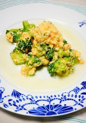 レンジで簡単！ふわふわカニ玉ブロッコリー-レシピのメイン写真