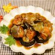 鮭と茄子のガリポン焼き