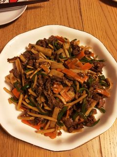 香味ペーストを使った牛肉と長芋の炒め物-レシピのメイン写真