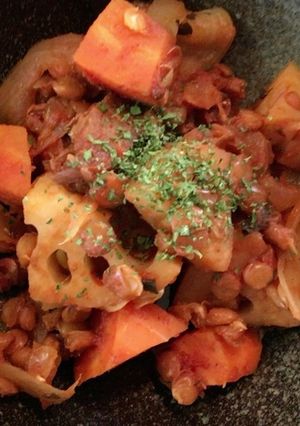 炊飯器deレンズ豆と根菜のトマト煮♪-レシピのメイン写真