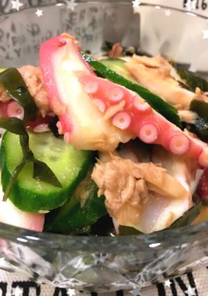 タコとワカメときゅうりのシーチキン酢の物-レシピのメイン写真