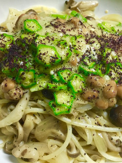オクラ納豆きのこパスタ-レシピのメイン写真
