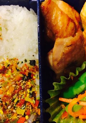 鶏照り焼きと人参しりしり弁当-レシピのメイン写真