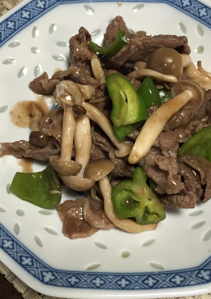 牛肉としめじのソース炒め-レシピのメイン写真
