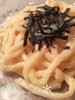 クリーミーたらこうどん♡-レシピのメイン写真