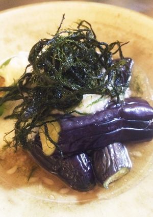 麺つゆで簡単、揚げナスとろろがけ-レシピのメイン写真