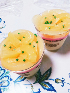 桃の缶詰で二層ムース❤-レシピのメイン写真