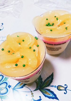 桃の缶詰で二層ムース❤-レシピのメイン写真