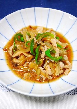 レンジで簡単！生姜たっぷり青椒肉絲風-レシピのメイン写真