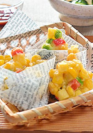 とうもろこしと夏野菜のふんわりおやつ揚げ-レシピのメイン写真