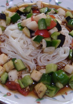 野菜たっぷりサッパリ素麺♪-レシピのメイン写真