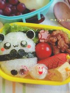 簡単キャラ弁♪♪パンダちゃんおにぎり-レシピのメイン写真