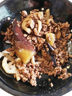 茄子、れんこん、しめじ、挽き肉の炒め-レシピのメイン写真