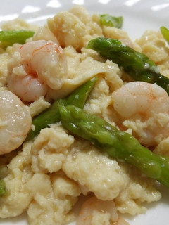 冷凍した豆腐&海老*アスパラ*塩麹炒り煮-レシピのメイン写真