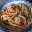 トマトとバジルのパスタ風!?うどん