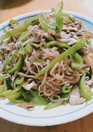 ピーマン・舞茸・しらたきのオイスター醤油炒め-レシピのメイン写真