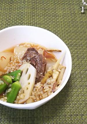 飲んべが喜ぶ〆の１品 ー 牛すね餡かけ粥-レシピのメイン写真