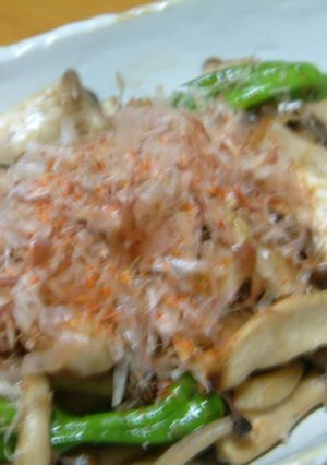 キノコとししとうのごま油炒め-レシピのメイン写真