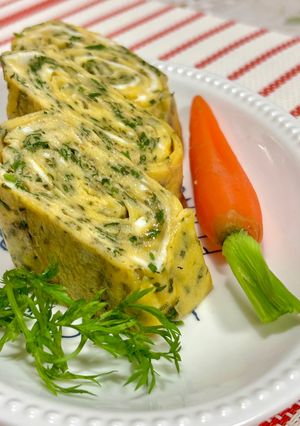 人参の葉っぱ入り卵焼き〜♪-レシピのメイン写真