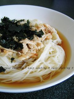 ごま油香る♪梅ささ身素麺-レシピのメイン写真