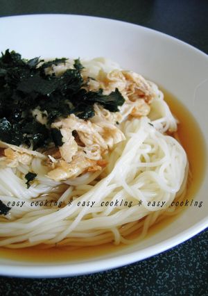 ごま油香る♪梅ささ身素麺-レシピのメイン写真
