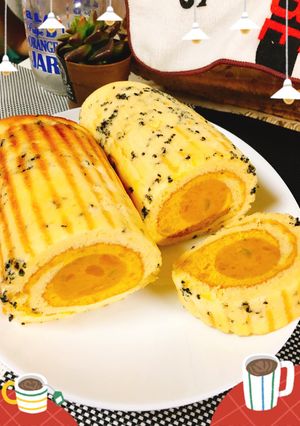 ハロウィン☆パンプキンロールケーキ-レシピのメイン写真