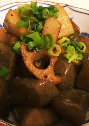 れんこんとコンニャクの照り照り炒め-レシピのメイン写真