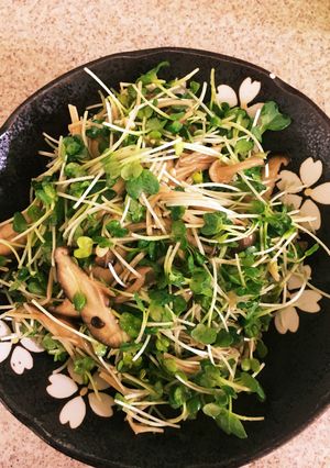 かいわれ大根とキノコのレンチンサラダ-レシピのメイン写真