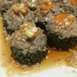 ゴーヤの肉詰めポン酢でネギダレ
